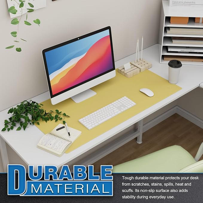 K KNODEL Large Office Leather Desk Mat, Mouse and Keyboard Pad, Computer and - Image 5