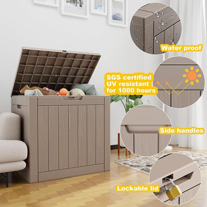 Vixzen 30 Gallon Deck Boxes Outdoor Waterproof, Lockable Storage Box - Image 2
