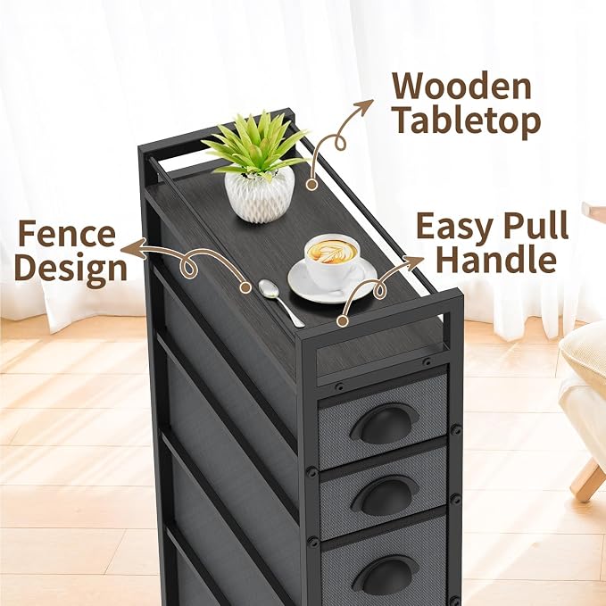 LASZOLA Narrow Cabinet Slim Storage Cart - Image 6