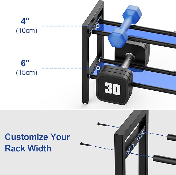 Dumbbell Rack Weight Stand Holder 2-Tier 31 IN Adjustable Weight Rack - Image 5