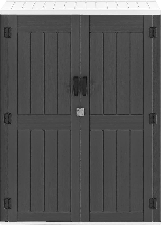 DWVO 59 Cu. Ft. Vertical Storage Shed, Weatherproof Outdoor Tall Cabinet by DWVO