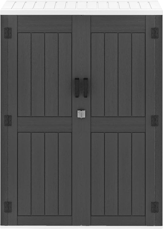 DWVO 59 Cu. Ft. Vertical Storage Shed, Weatherproof Outdoor Tall Cabinet by DWVO