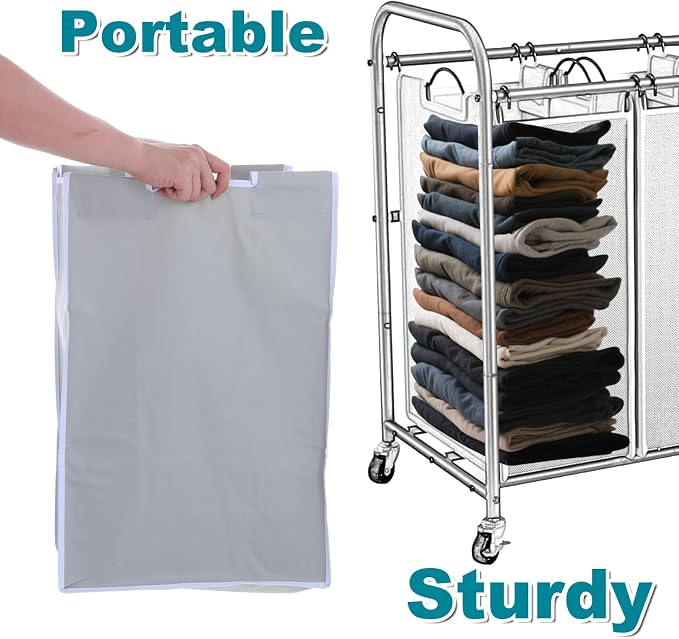 3Pcs Large Laundry Sorter Replacement Bags - Image 6