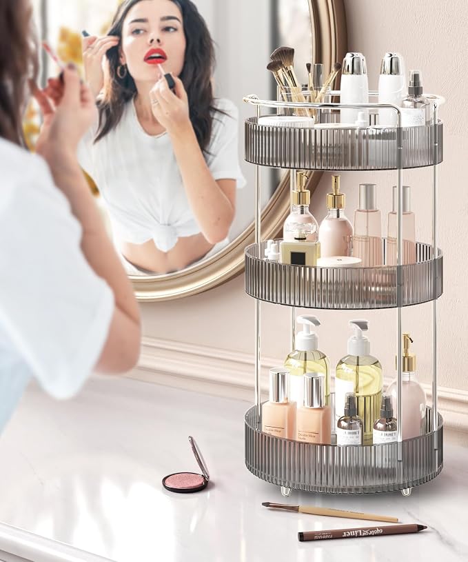 360° Rotating Makeup Organizer for Vanity, Skincare Perfume Organizers and - Image 2