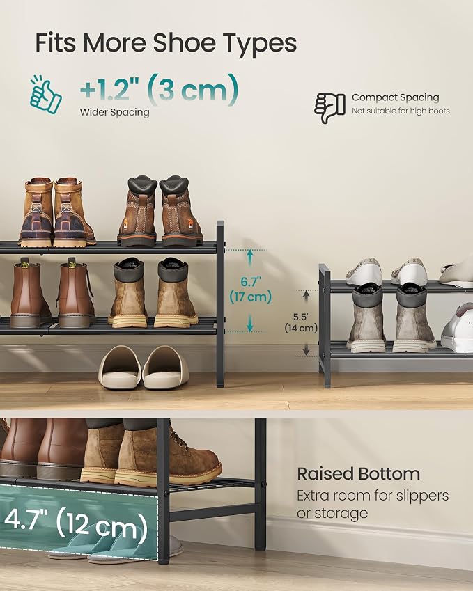 SONGMICS Metal Shoe Rack, Free Standing Shoe Organizer - Image 5