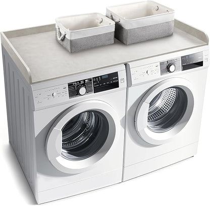 Washer Dryer Countertop with 2 Pack Storage Baskets, Wood Washer and Dryer by GLDZI