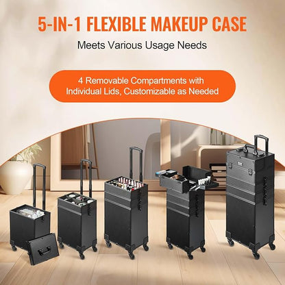 VEVOR Makeup Train Case Professional Makeup Storage Organizer Box Make Up - Image 3