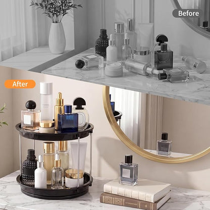 360 Rotating Makeup Organizer for Vanity, 2 Tier Cologne Organizer for Men - Image 5