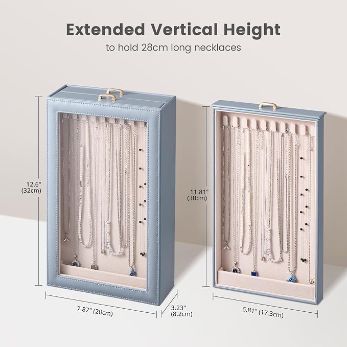 Lolalet Necklace Organizer Box, 2-Layer Jewelry Storage Boxes - Image 3