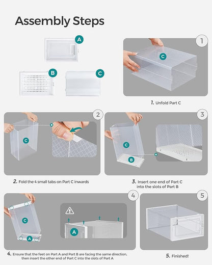 SONGMICS Shoe Boxes, Stackable Clear Plastic Boxes - Image 6