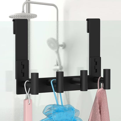 PMMASTO No-Drill Extra Long Shower Hooks, Fits 3/8" Thick Door, Heavy Duty - Image 6