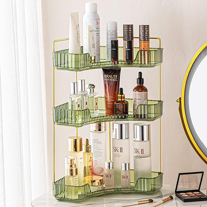 3-Tier Corner Bathroom Counter Organizer – Classic Storage Shelf by SHUANGQING