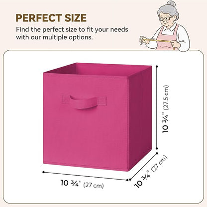 GRANNY SAYS 11 Inch Cube Storage Bin, Cube Organizer Bins, Rose Red, Sturdy - Image 6