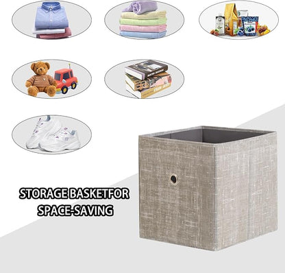 Foldable Storage Cubes Bins, 11 Inch Cloth Storage Cube Fabric Storage Box - Image 3