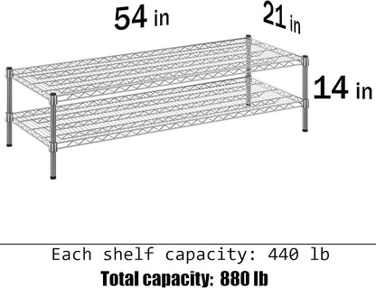 21" Deep x 54" Wide x 14" Height Wire Shelving Kit | 2-Tier | NSF Commercial - Image 3