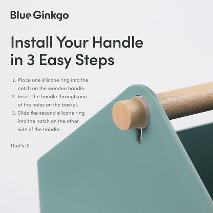 BLUE GINKGO Large Storage Basket – Plastic Caddy - Image 4