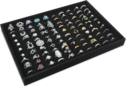 MOOCA 2 Pcs Set 100 Slots Ring Tray Display, Slotted Ring Showcase Display - Image 2