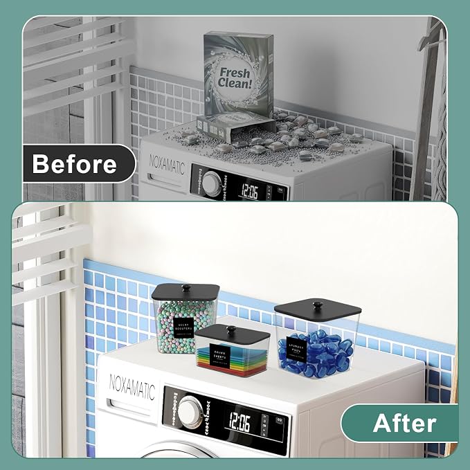 POLRAI 3 Pack Laundry Pod Containers and Dryer Sheet Holder - Image 7