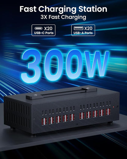 300W USB~c Charging Station, 40 Port USB Charger Block, Fast Charging Station - Image 3