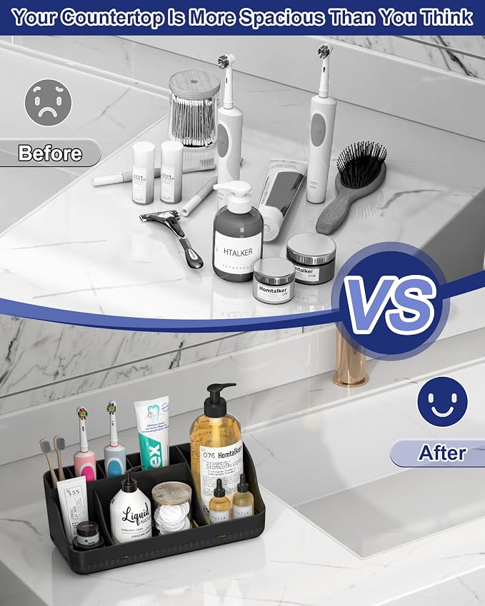 Bathroom Counter Organizer and Storage, 7 Slots Detachable Toothbrush Holders - Image 4