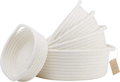 5-Piece Round Woven Cotton Rope Storage Baskets by NaturalCozy