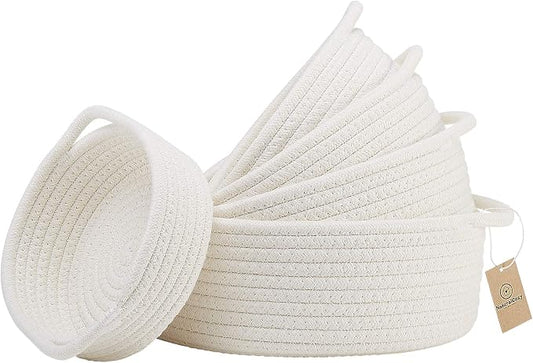 5-Piece Round Woven Cotton Rope Storage Baskets by NaturalCozy