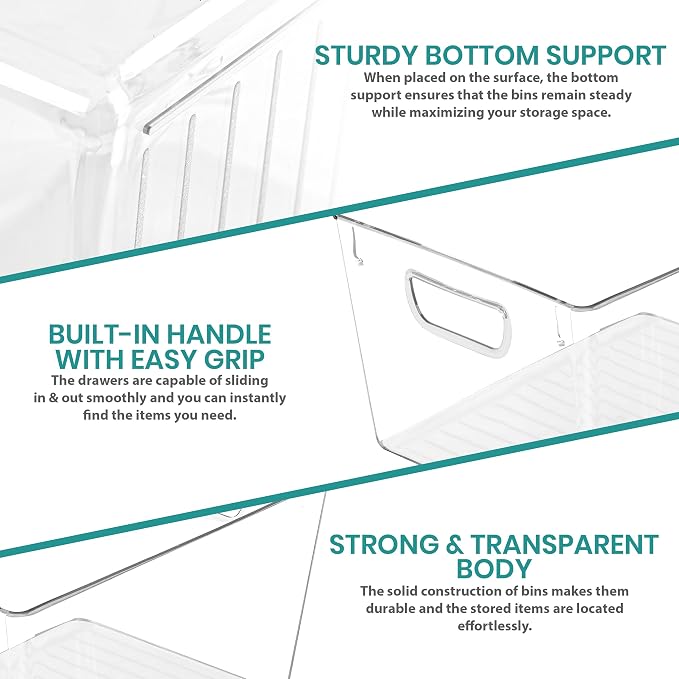 Utopia Kitchen Clear Organizer or Storage Bins - Image 3
