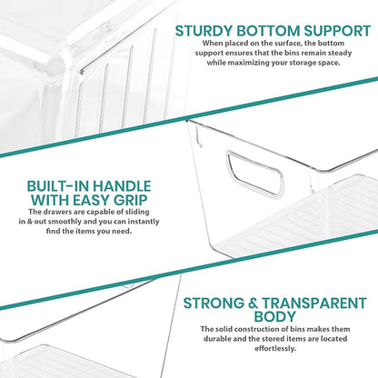 Utopia Kitchen Clear Pantry Organizers and Storage Bins 6 Pack, Large Clear - Image 3
