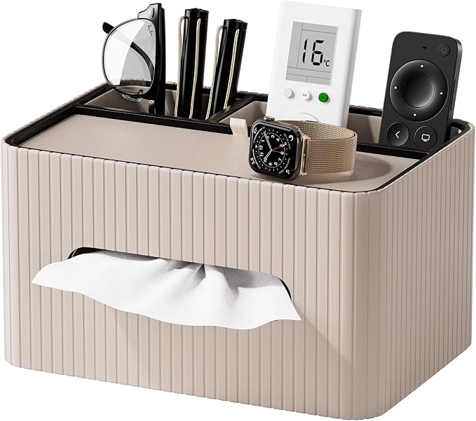 KINGFOM Leather Tissue Box Cover by KingfomLeatherHomeOfficeDecor