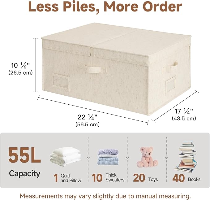 StorageWorks 55L Extra Large Fabric Storage Bins - Image 6