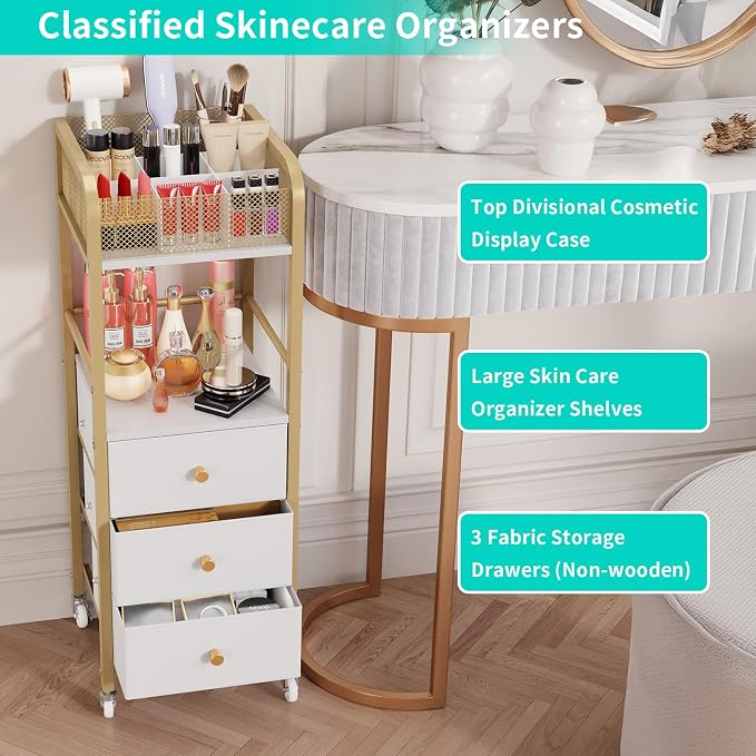 HapiRm Rolling Makeup Cart Organizer - Image 4