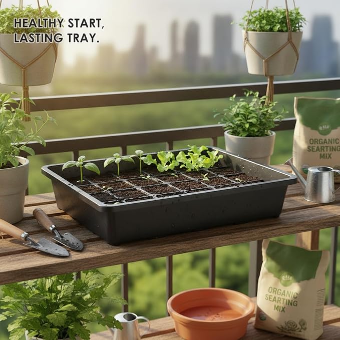 Durable Resin Seedling Tray for Indoor Plant Propagation, Sturdy Germination - Image 2