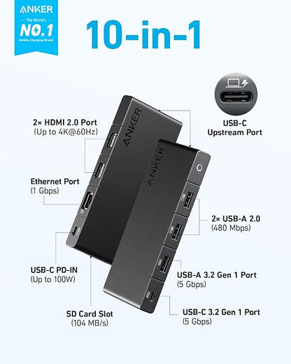 Anker USB C Hub, Dual Monitor - Image 2