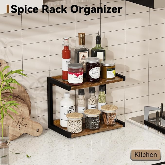 MARTY Kitchen Counter Shelf Organizer, 2 Tier Coffee Station/Bar Organizer | - Image 2
