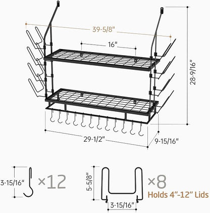 KES 30-Inch Pot Rack Wall Mounted - Image 6
