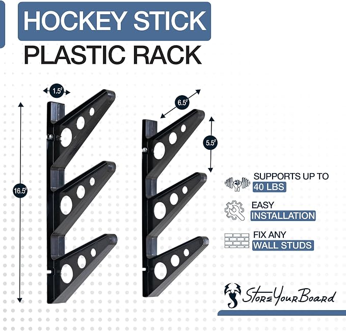 StoreYourBoard Hockey Stick Rack, Wall Mount Garage Storage - Image 5