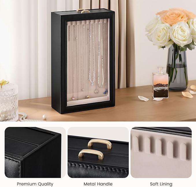 Lolalet Necklace Organizer Box, 2-Layer Jewelry Storage Boxes - Image 4