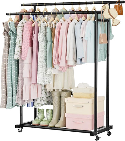 Abiglifty Double Rods Clothes Rack by ABIGLIFTY