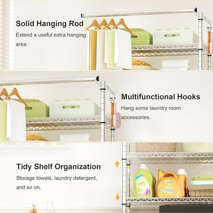 Ulif U11 Over Washer and Dryer Shelves, 3 Tiers Laundry Room Storage and - Image 6