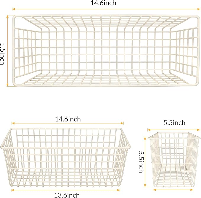 Kinlink 2 Sets White Extra Large Hanging Wall Basket - Image 2