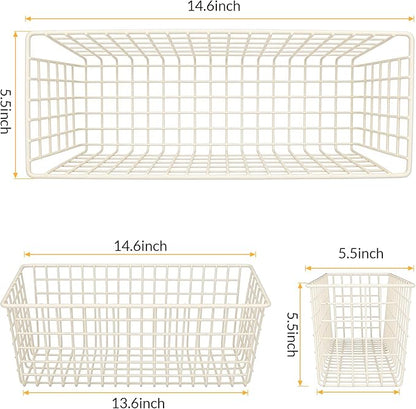 Kinlink 2 Sets White Extra Large Hanging Wall Basket - Image 2