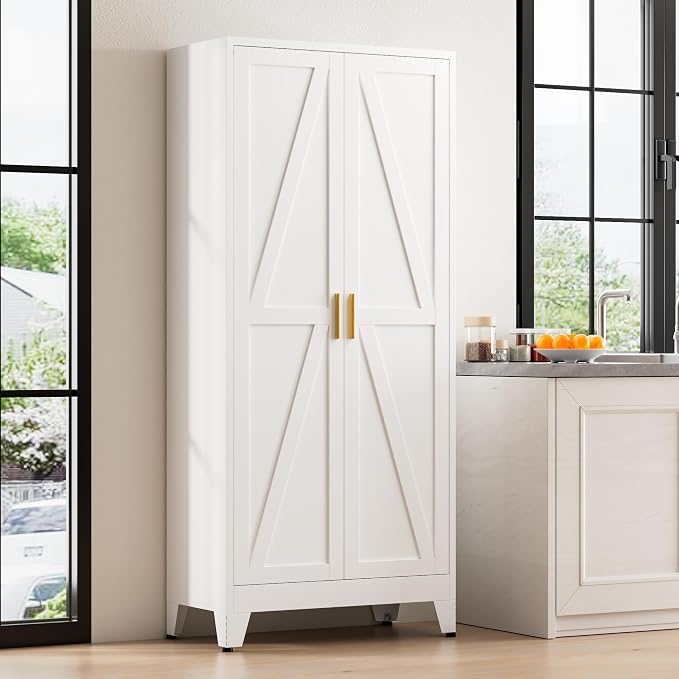71" Tall Metal Pantry Cabinet, Kitchen Storage Cabinet by Unknown