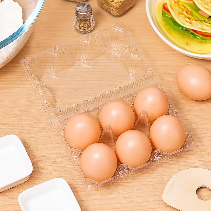 Zubebe 200 Pieces Clear Egg Cartons Plastic Egg Cartons Bulk Empty Chicken Egg - Image 3