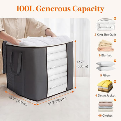 Lifewit 100L Extra Large Blanket Storage Bags, Foldable Comforter Storage - Image 3