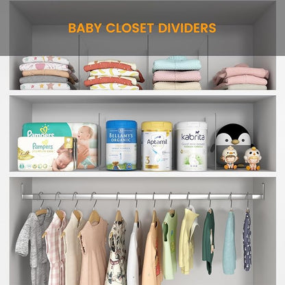 OKPOW Shelf Dividers for Closet Organization: 4 Pack Durable Clear Acrylic - Image 8