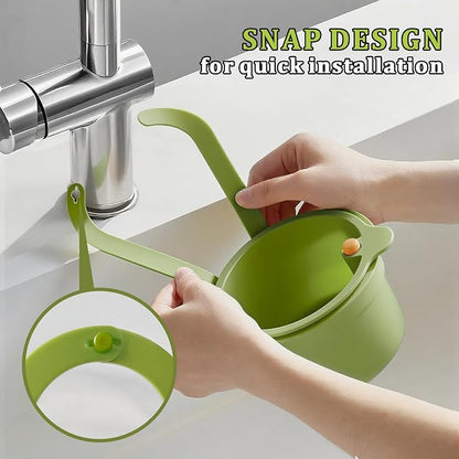 Sink Strainer Basket with One-Touch Drain Mesh, Snap-On Strap & Detachable - Image 3