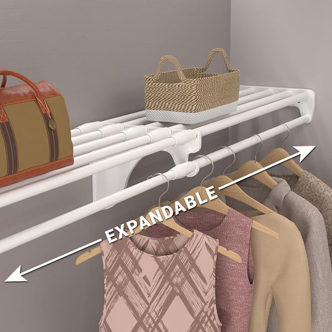 EZ Shelf - Closet Shelf with Hanging Rod - 30” to 50" Expandable, Closet - Image 3