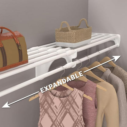 EZ Shelf - Closet Shelf with Hanging Rod - 30” to 50" Expandable, Closet - Image 3