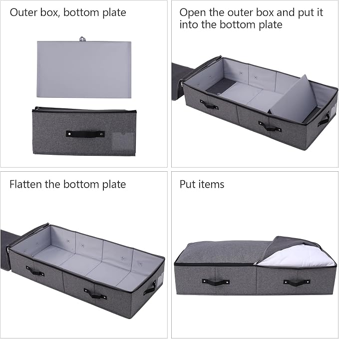 Omygarden Foldable Fabric Sturdy Under Bed Storage Box - Image 7