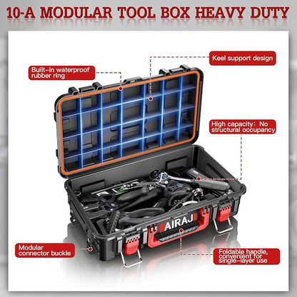 Rolling Tool Box with Wheels Heavy Duty, Modular Stackable Tool Box Organizer - Image 4